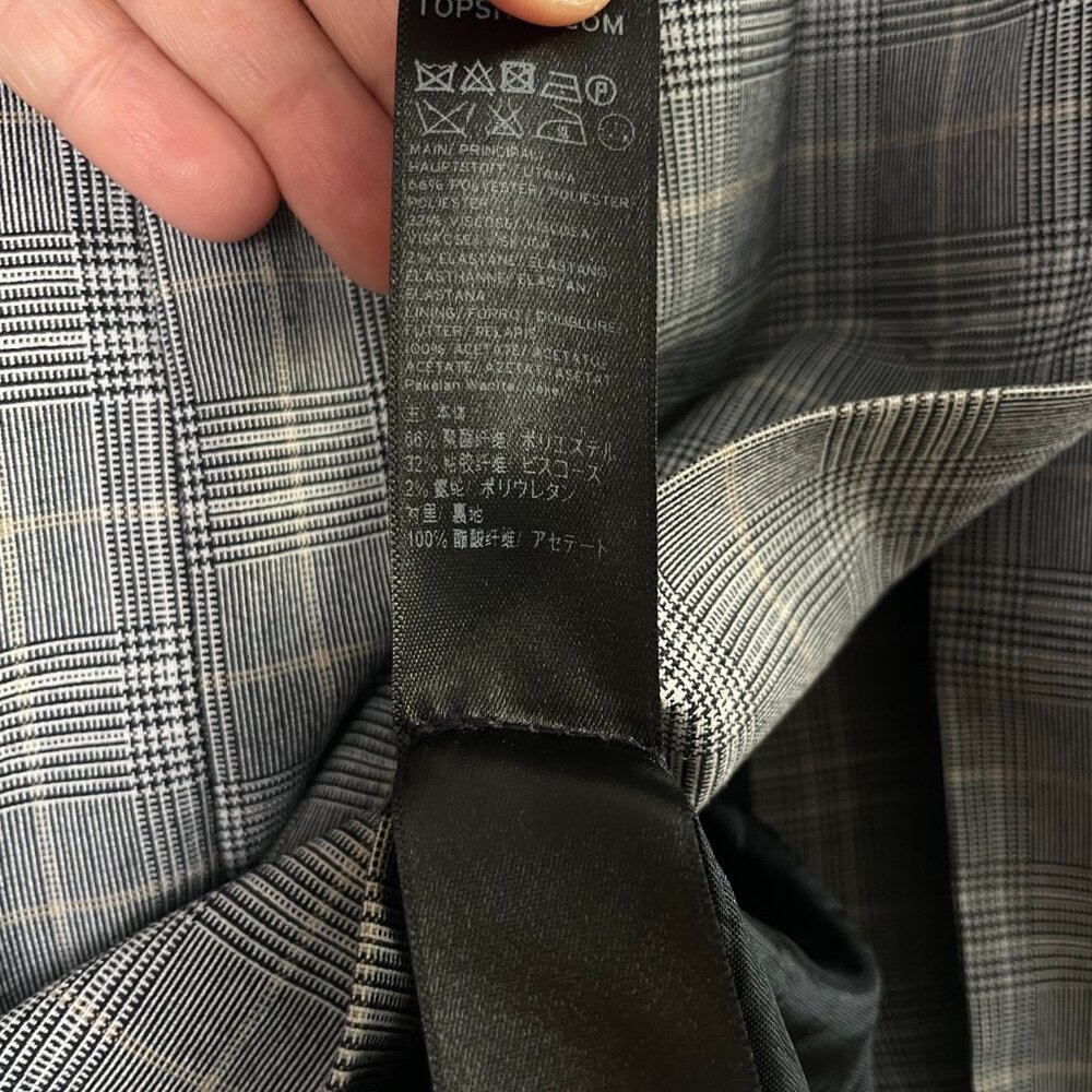 TOP SHOP Oversized Checked Black and White Blazer Size 36 EU - Picture 11 of 13